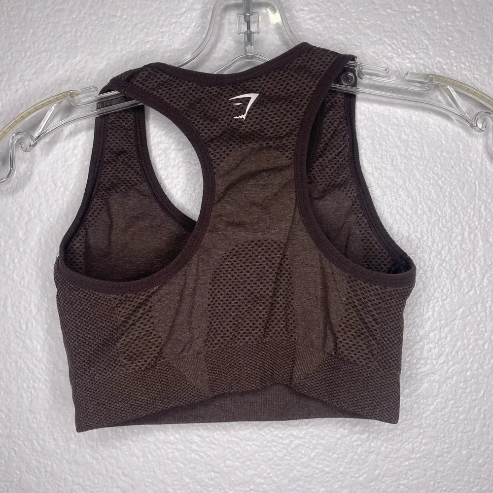 Gymshark Vital Seamless Sports Bra Espresso Brown Marl Racerback Activewear